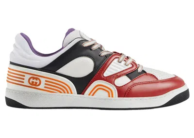 Pre-owned Gucci Men's  Basket Lowtop Sneaker Sneakers In Red/black