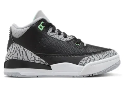 Pre-owned Jordan 3 Retro Sneakers In Black/green Glow/wolf Grey In Multi