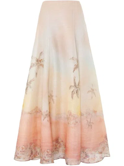 Zimmermann Illuminate Printed Maxi Skirt