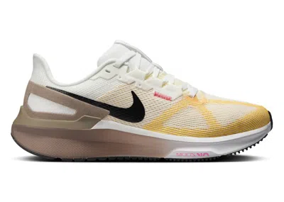 Pre-owned Nike Structure 25 Black (women's) Sneakers In Summit White/mink Brown/varsity Maize