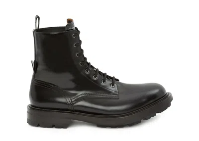 Pre-owned Alexander Mcqueen Men's  Worker Boot Sneakers In Black