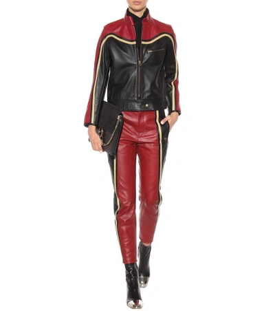 Shop Chloé Leather Trousers In Llack