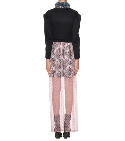 Shop Burberry Embroidered Tulle Skirt In Pink