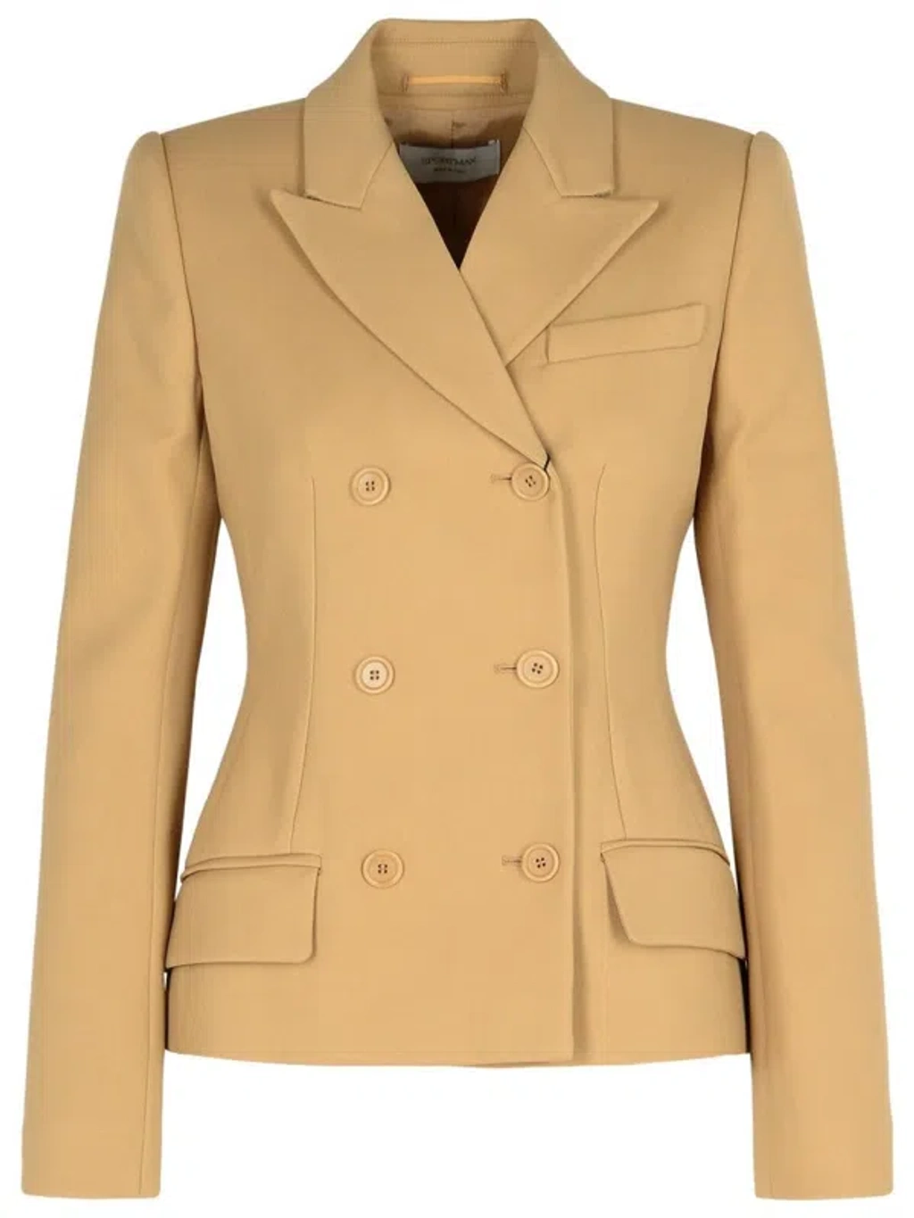 Sportmax Double-breasted Camel-colored Jacket For Women In