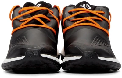 Shop Y-3 Black & Orange Pureboost Zg Sneakers