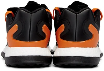 Shop Y-3 Black & Orange Pureboost Zg Sneakers