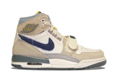 Pre-owned Jordan Legacy 312 Corduroy Swoosh Sneakers In White/fossil Stone/blue