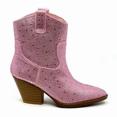 Forever Ankle Stone Bootie In Pink