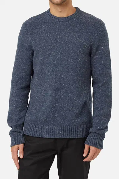 Tentree Men's Highline Nep Crew Sweater In Dark Blue Mirage Heather Nep