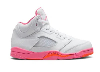 Pre-owned Jordan 5 Retro Wnba Sneakers In White/pinksicle/safety Orange