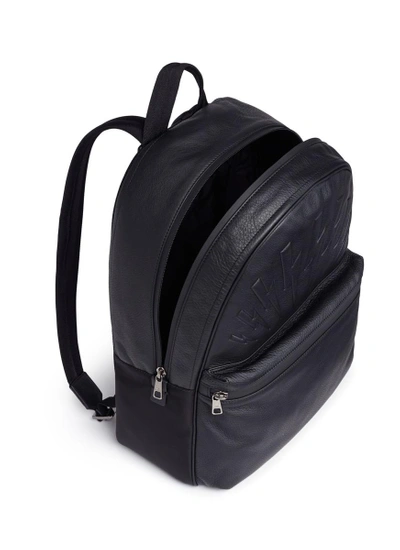 Shop Neil Barrett Thunderbolt Embossed Leather Backpack