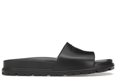 Pre-owned Prada Rubber Slides (men's) Sneakers In Black