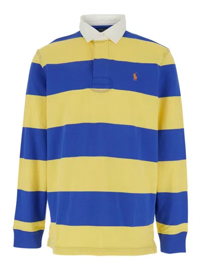 Polo Ralph Lauren The Iconic Rugby Shirt Man Polo Shirt Bright Blue Size L Cotton