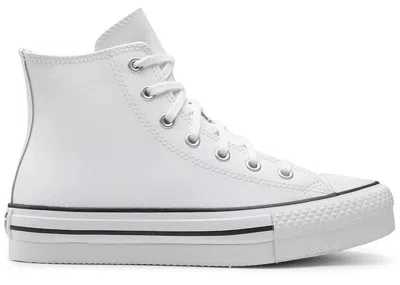 Pre-owned Converse Chuck Taylor All Star Eva Lift Hi Leather Sneakers In White/natural Ivory/black