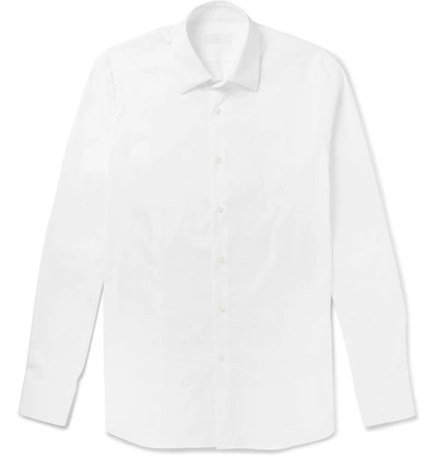 Prada Stretch Cotton-blend Poplin Shirt In White