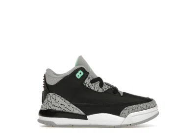 Pre-owned Jordan 3 Retro Sneakers In Black/green Glow/wolf Grey In Multi