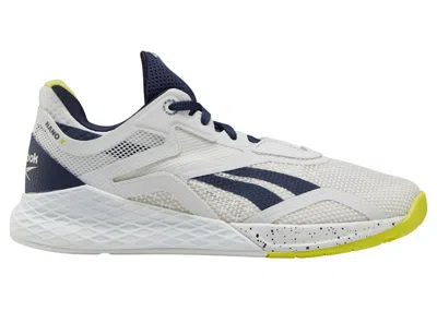 Pre-owned Reebok Nano X Grey (women's) Sneakers In True Grey/vector Navy Blue/chartreuse