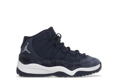 Pre-owned Jordan 11 Retro Sneakers In Midnight Navy Blue/metallic Silver/white