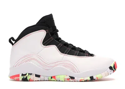 Pre-owned Jordan 10 Retro Ember Glow Sneakers In White/barely Volt/black
