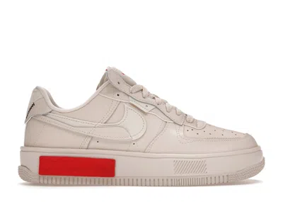 Pre-owned Nike Air Force 1 Fontanka (women's) Sneakers In Pearl White/university Red