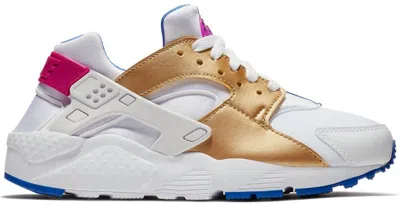 Pre-owned Nike Air Huarache Run Peanut Butter & Jelly Sneakers In White/metallic Gold/racer Blue