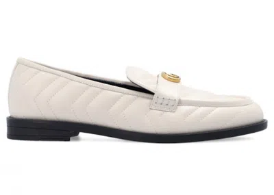 Pre-owned Gucci Marmont Matelassé Loafer (women's) Sneakers In White