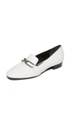 Michael Kors Lennox Leather Loafers In Optic White