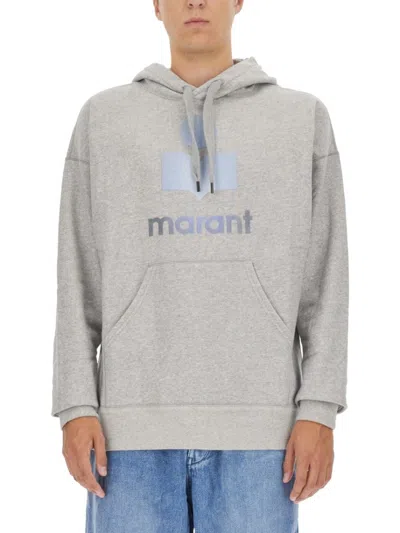 Isabel Marant Marant Relaxed-fit Grey Hoodie With Kangaroo Pocket