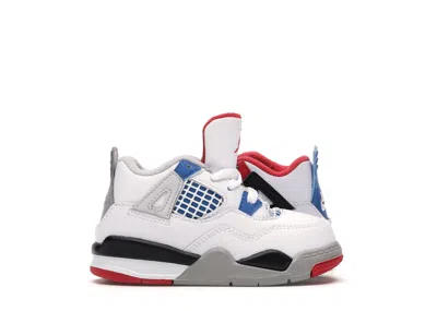 Pre-owned Jordan 4 Retro What The Sneakers In White/military Blue/fire Red