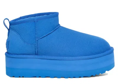 Pre-owned Ugg Classic Ultra Mini Platform Boot (women's) Sneakers In Big Sky Blue