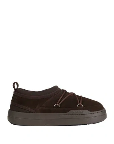 Moon Boot Brown Suede Mb Park Icon Slip Ons In Brown