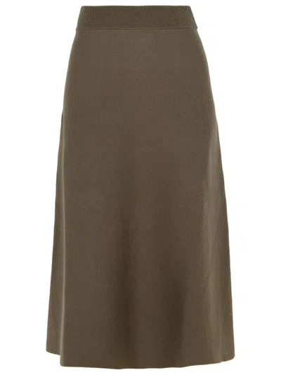 Lanvin Wool Blend A-line Midi Skirt