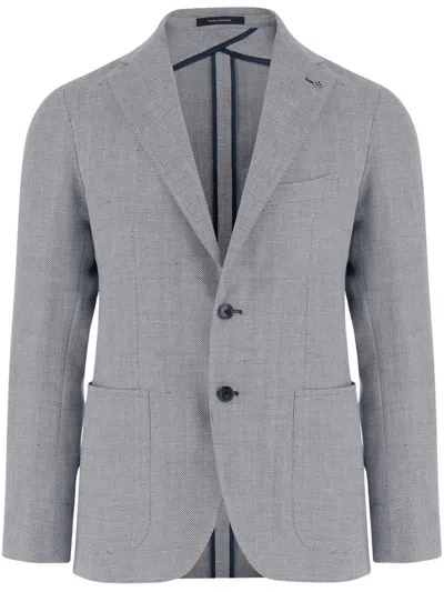TAGLIATORE LINEN BLEND SINGLE-BREASTED JACKET 