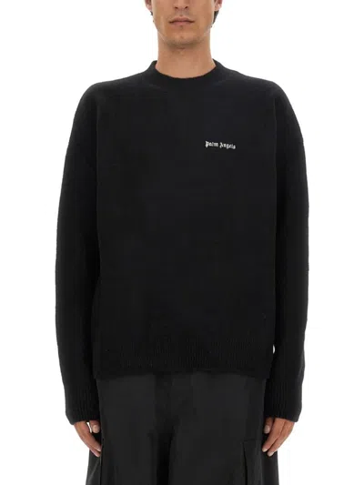 Palm Angels Cotton Oversize Crew Neck Sweatshirt