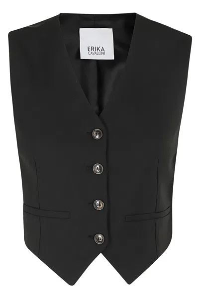 Erika Cavallini Sabrina Cropped Black Gilet