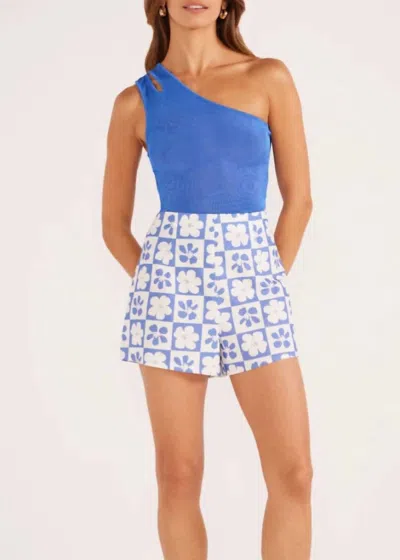 Shop Minkpink Vivi Shorts In Blue/ White