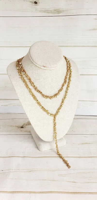 Virtue Women's Squares Y Drop Necklace In Gold