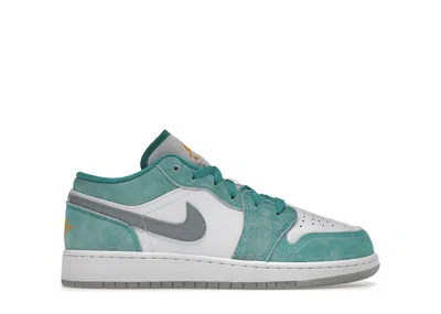 Pre-owned Jordan 1 Low Sneakers In New Emerald/white/light Steel Grey In Multi