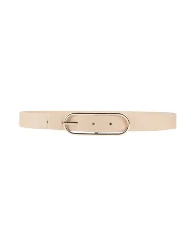 Erika Cavallini Woman Belt Beige Size M Leather