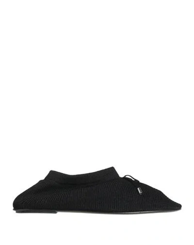 Totême Toteme Woman Ballet Flats Black Size 10 Textile Fibers In Multi