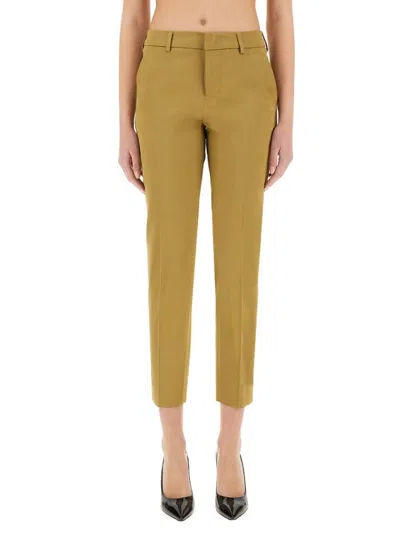 Pt Torino Slim Fit Cropped Trousers With Side Pockets