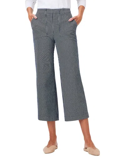 Nic + Zoe All Day Stripe Wide-leg Jean In Blue Multi In Gray