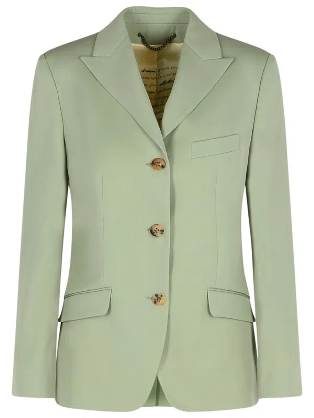 ジャケット Golden Goose Light Green Single-Breasted Jacket In Wool Golden Goose Light Green Single-breasted Jacket In Wool