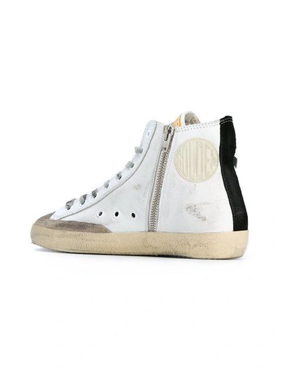 Shop Golden Goose Francy Sneakers In White Leather Flag