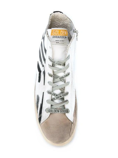 Shop Golden Goose Francy Sneakers In White Leather Flag