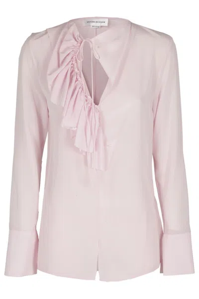 Victoria Beckham Romantic Ruffle Chiffon Blouse