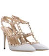 Valentino Garavani Rockstud 100mm Pumps In Pastel Grey/poudre