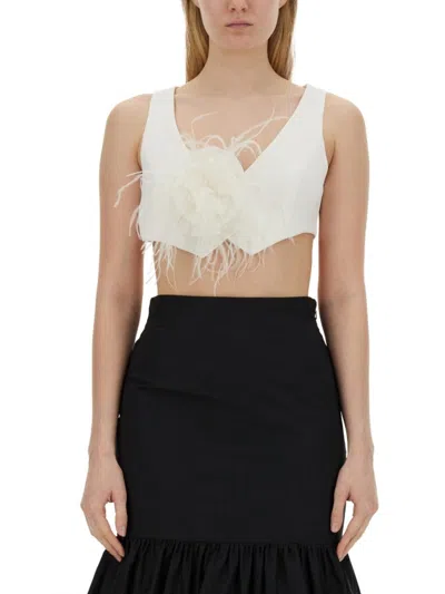 Moschino Cropped Vest With Floral Embellishment