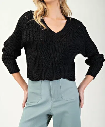 Eesome Cropped Knit Top In Black