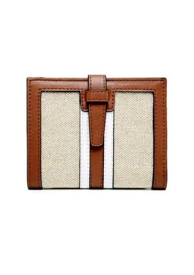 Jen & Co. Women's Bessie Wallet In Stripe Brown/white